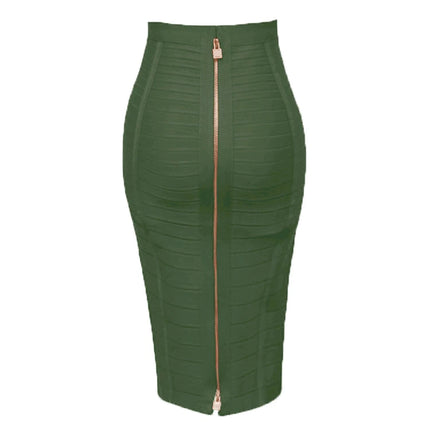 13 Colors Women Summer Fashion Sexy Black Red Beige White Bandage Skirt 2021 Knitted Elastic Sweet Candy Color Pencil Skirt