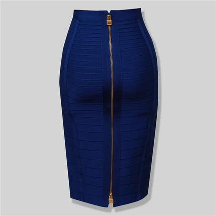 13 Colors Women Summer Fashion Sexy Black Red Beige White Bandage Skirt 2021 Knitted Elastic Sweet Candy Color Pencil Skirt
