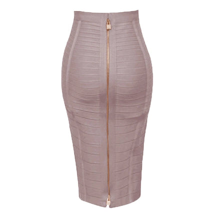 13 Colors Women Summer Fashion Sexy Black Red Beige White Bandage Skirt 2021 Knitted Elastic Sweet Candy Color Pencil Skirt