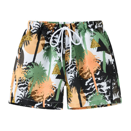 2025 Summer Children Shorts Baby Boys Girls Cartoon Beach Trunks Baby Casual Sports Cropped Pants Kids Middle Waist Board Shorts