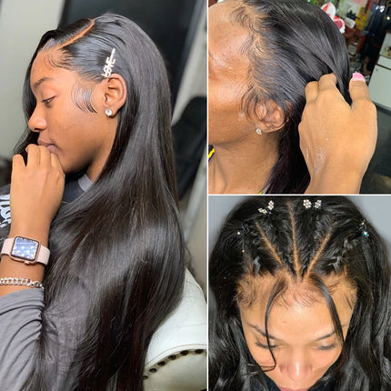 5x4.5 Silk Top Full Lace Human Hair Wig Silky Straight Pre Plucked Malaysian Remy Hair Silk Base Full Lace Wig 180% Density