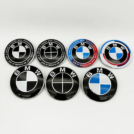 3D ABS 74mm 82mm Car Front Hood Badge Logo Rear Trunk Emblem For BMW M Performance E39 E60 E90 F20 F15 E46 G20 G30 Accessories