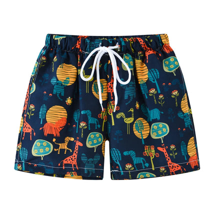 2025 Summer Children Shorts Baby Boys Girls Cartoon Beach Trunks Baby Casual Sports Cropped Pants Kids Middle Waist Board Shorts
