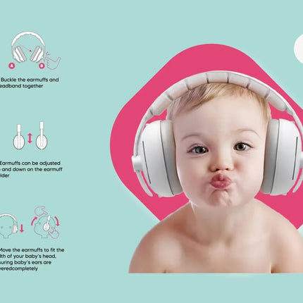 Baby Ear Protection Noise Cancelling Headphones 2-in-1 Convertible Design Noise Reduction Earmuffs for Infant Improves Sleep