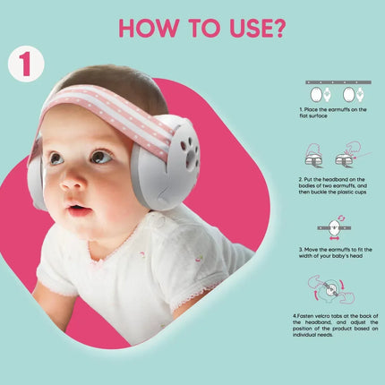 Baby Ear Protection Noise Cancelling Headphones 2-in-1 Convertible Design Noise Reduction Earmuffs for Infant Improves Sleep