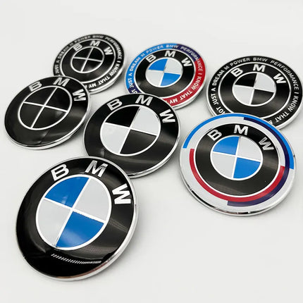 3D ABS 74mm 82mm Car Front Hood Badge Logo Rear Trunk Emblem For BMW M Performance E39 E60 E90 F20 F15 E46 G20 G30 Accessories