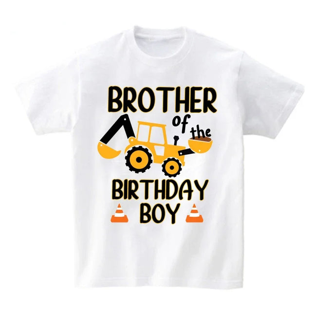 Excavator Birthday Party Family Shirts Construction Personalized T Shirts Boys My Kids T Shirt