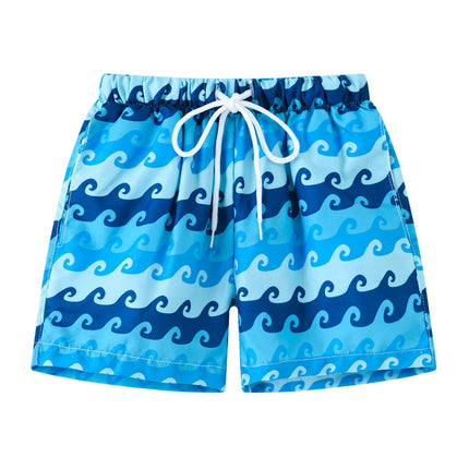 2025 Summer Children Shorts Baby Boys Girls Cartoon Beach Trunks Baby Casual Sports Cropped Pants Kids Middle Waist Board Shorts
